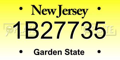 1B27735 New Jersey License Plate