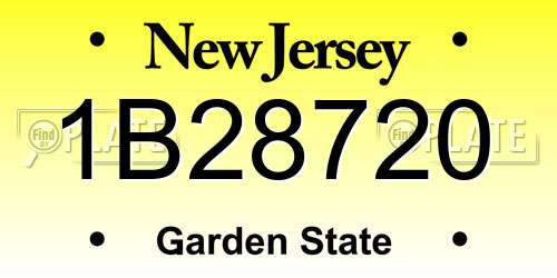 1B28720 New Jersey License Plate
