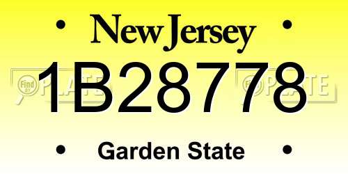 1B28778 New Jersey License Plate