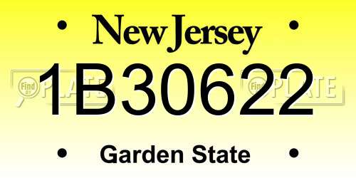 1B30622 New Jersey License Plate