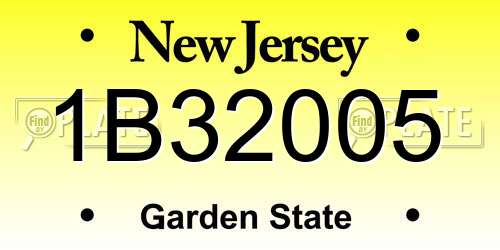 1B32005 New Jersey License Plate