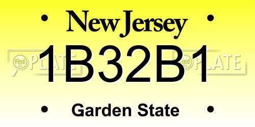 1B32B1 New Jersey License Plate