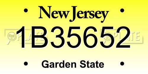 1B35652 New Jersey License Plate