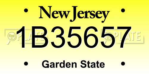1B35657 New Jersey License Plate