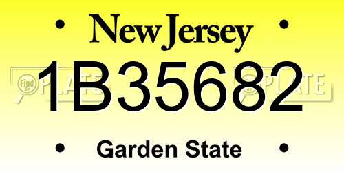 1B35682 New Jersey License Plate