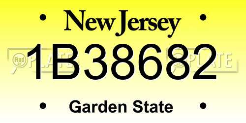 1B38682 New Jersey License Plate