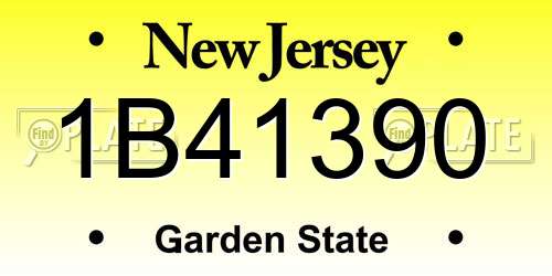 1B41390 New Jersey License Plate