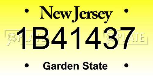 1B41437 New Jersey License Plate