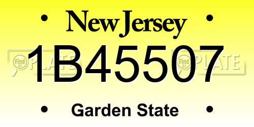 1B45507 New Jersey License Plate