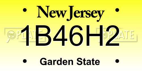 1B46H2 New Jersey License Plate