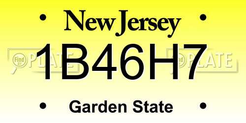 1B46H7 New Jersey License Plate