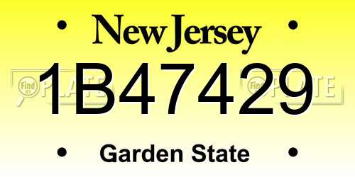 1B47429 New Jersey License Plate