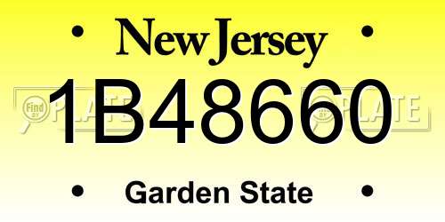 1B48660 New Jersey License Plate