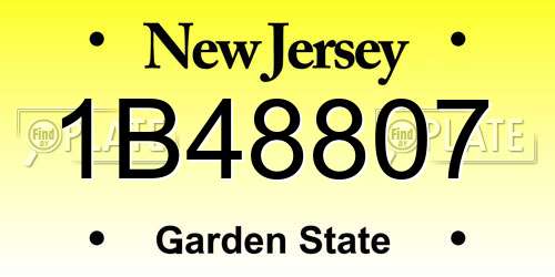1B48807 New Jersey License Plate