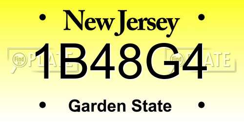 1B48G4 New Jersey License Plate