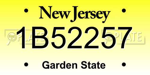 1B52257 New Jersey License Plate