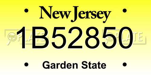 1B52850 New Jersey License Plate