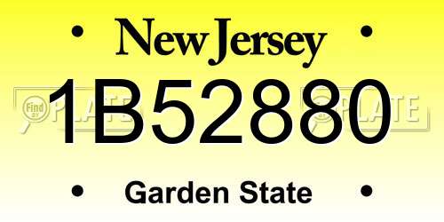 1B52880 New Jersey License Plate