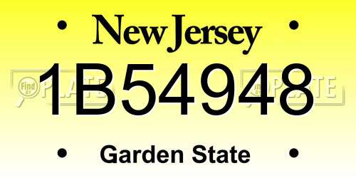 1B54948 New Jersey License Plate