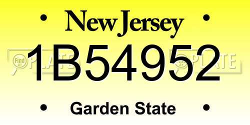 1B54952 New Jersey License Plate