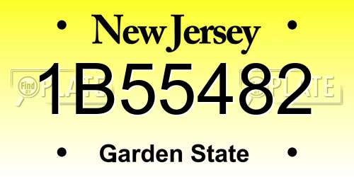 1B55482 New Jersey License Plate