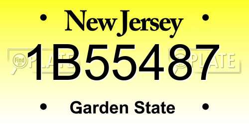 1B55487 New Jersey License Plate