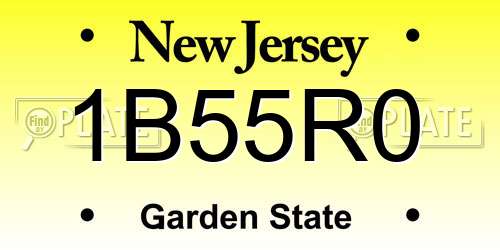 1B55R0 New Jersey License Plate