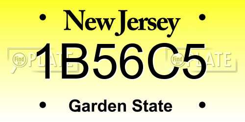 1B56C5 New Jersey License Plate
