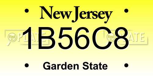 1B56C8 New Jersey License Plate