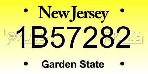 1B57282 New Jersey License Plate