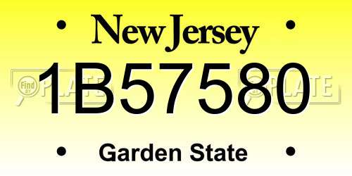 1B57580 New Jersey License Plate