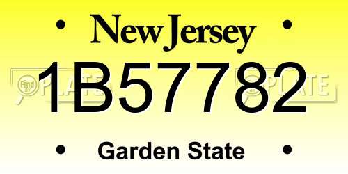 1B57782 New Jersey License Plate
