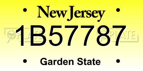 1B57787 New Jersey License Plate