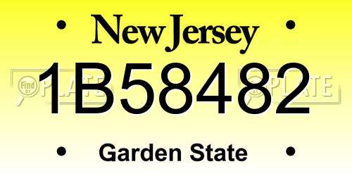 1B58482 New Jersey License Plate