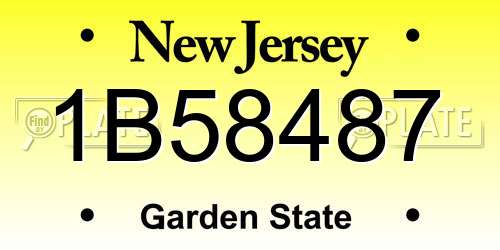 1B58487 New Jersey License Plate