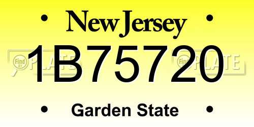 1B75720 New Jersey License Plate