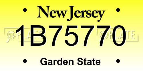 1B75770 New Jersey License Plate