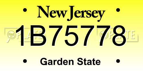 1B75778 New Jersey License Plate