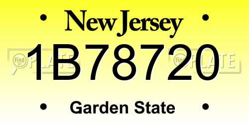 1B78720 New Jersey License Plate