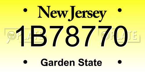 1B78770 New Jersey License Plate