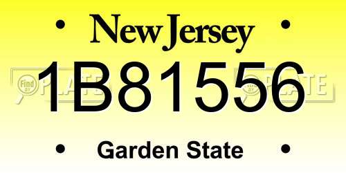 1B81556 New Jersey License Plate