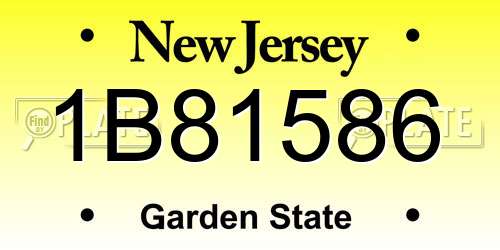 1B81586 New Jersey License Plate