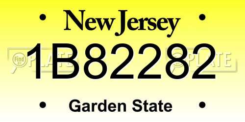 1B82282 New Jersey License Plate