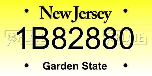 1B82880 New Jersey License Plate