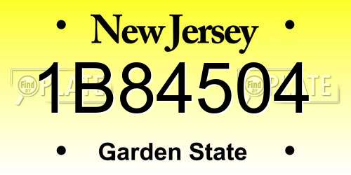 1B84504 New Jersey License Plate