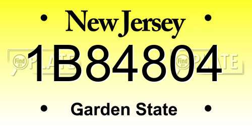 1B84804 New Jersey License Plate