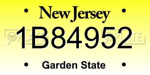 1B84952 New Jersey License Plate