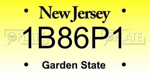 1B86P1 New Jersey License Plate