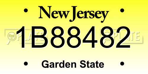 1B88482 New Jersey License Plate
