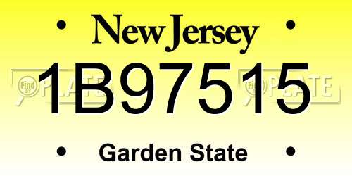 1B97515 New Jersey License Plate